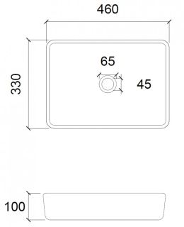 Раковина ABBER Glas AK2312B 46см чёрный